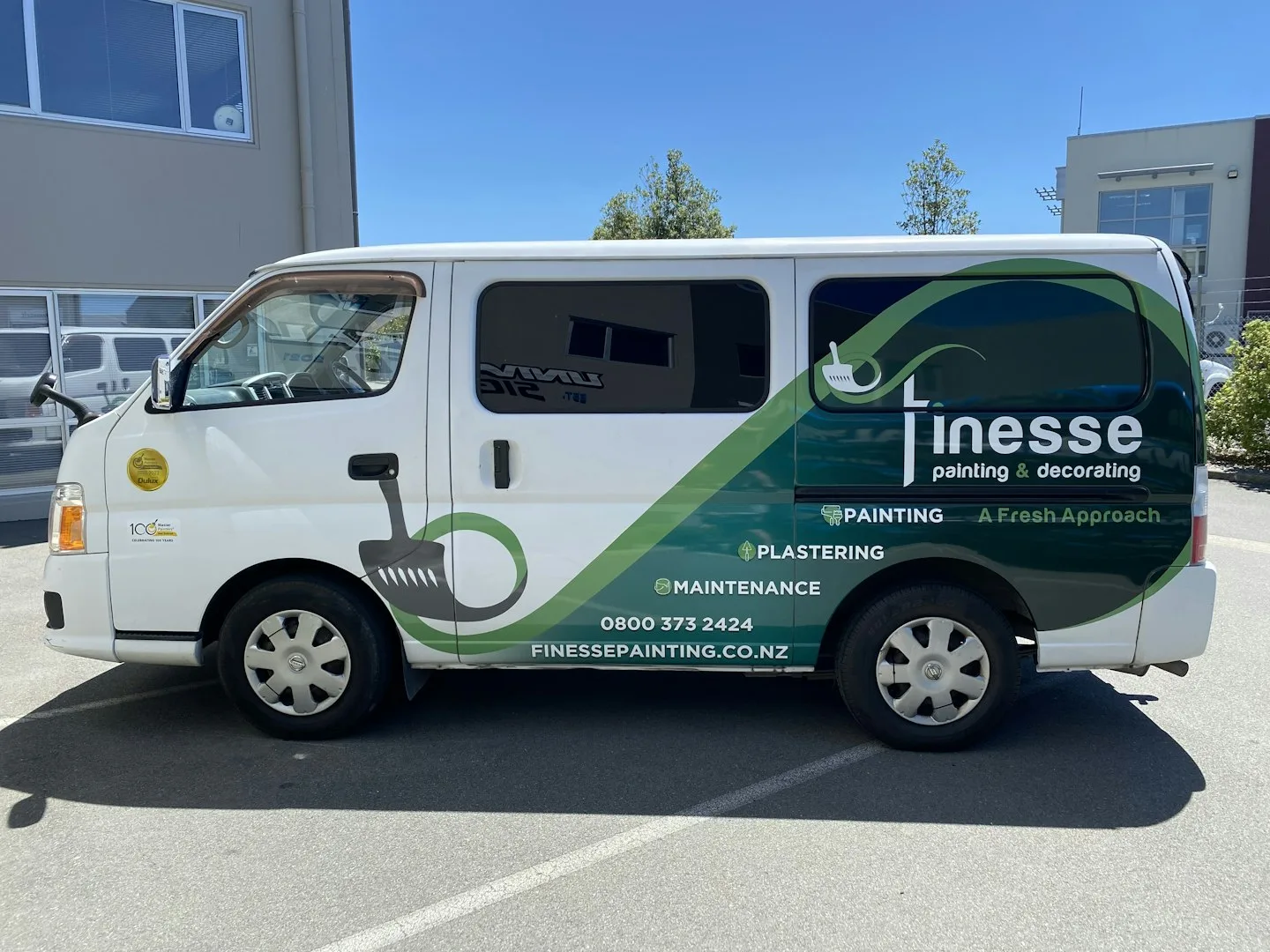 Finesse Painting — the half wrap on a second van model