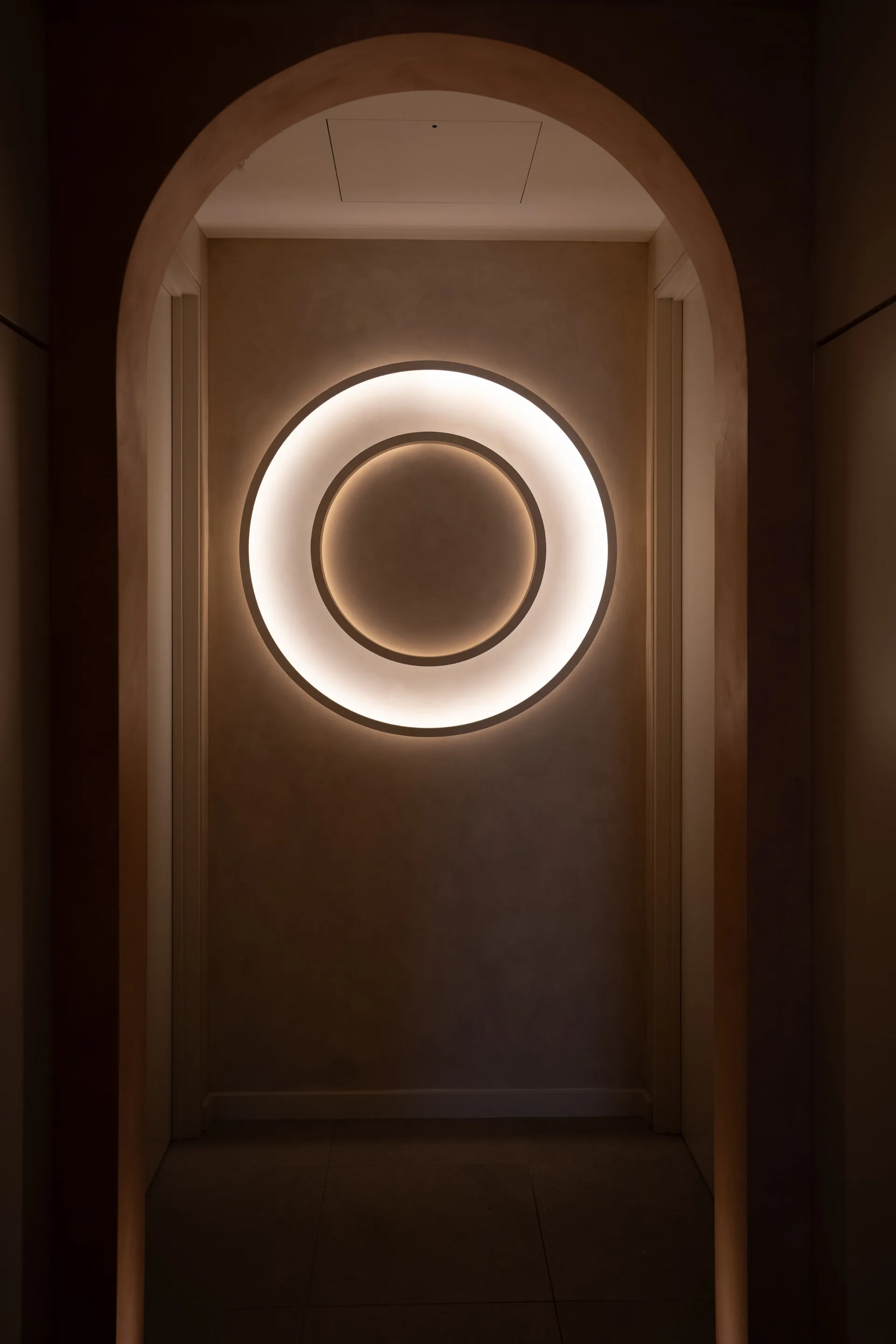 Private Sauna — Illuminated circle