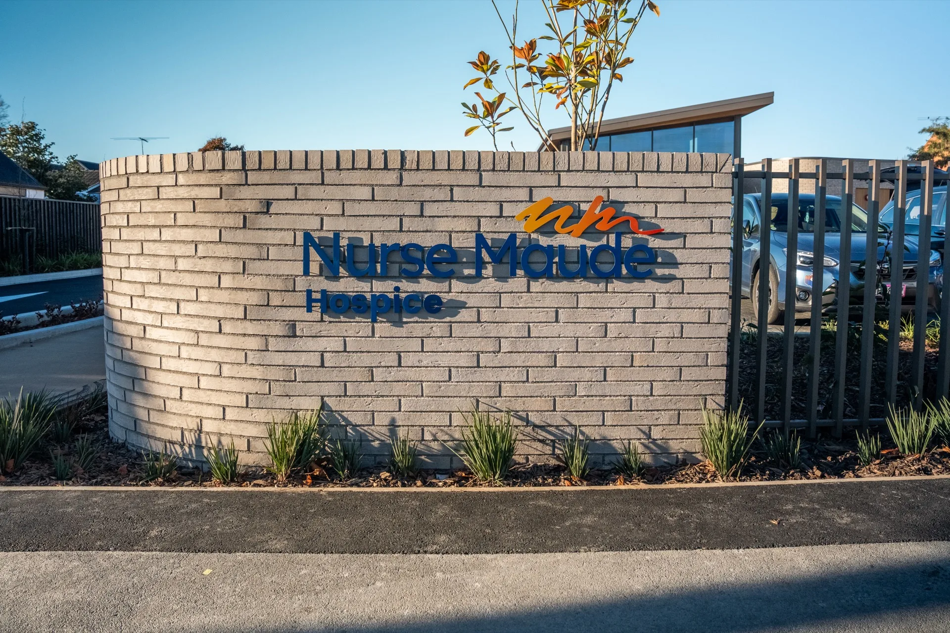 Nurse Maude Hospice — Exterior brick signage